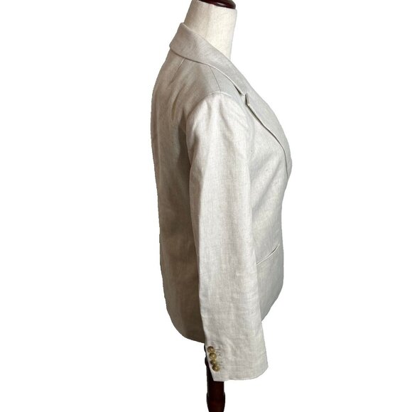 NWT J.Crew $198 Helena Blazer Stretch Linen Blend Flax Ivory Size 4 BX793 - Picture 10 of 15